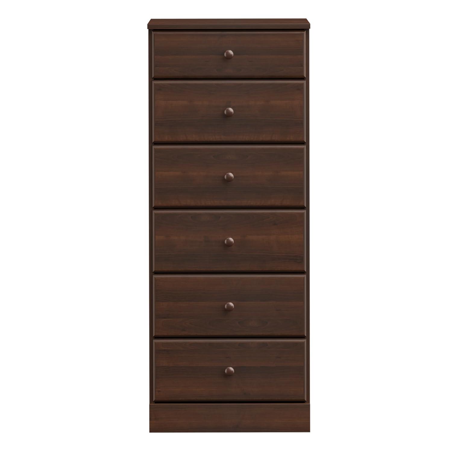 Astrid 6 Drawer Tall Chest Drifted Gray - Prepac: Space-Saving Storage for Small Rooms