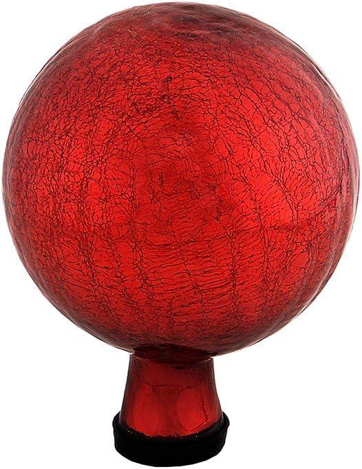 Achla Designs G6-RD-C, Red 6-Inch Crackle Gazing Globe Ball, 6