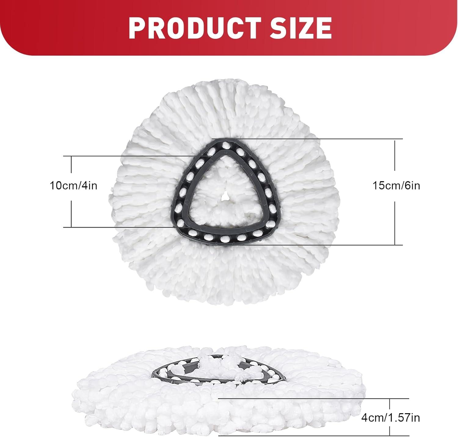 6 Pack Spin Mop Refill - Replacement Head Compatible with O cedar, Microfiber Spin Mop Refills,clean the floor. Easy Floor Cleaning Mop Head Replacement - Bonison