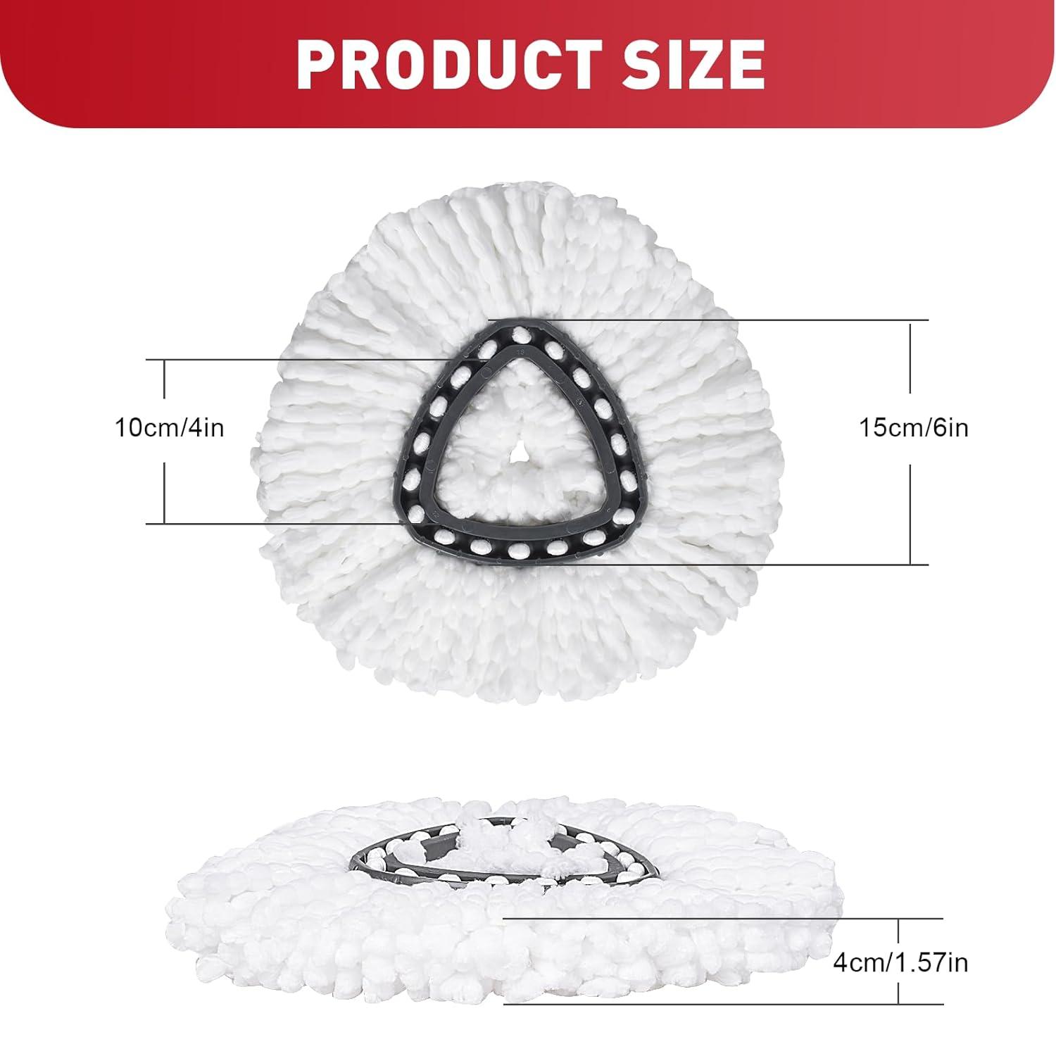 6 Pack Spin Mop Refill - Replacement Head Compatible with O cedar, Microfiber Spin Mop Refills,clean the floor. Easy Floor Cleaning Mop Head Replacement - Bonison
