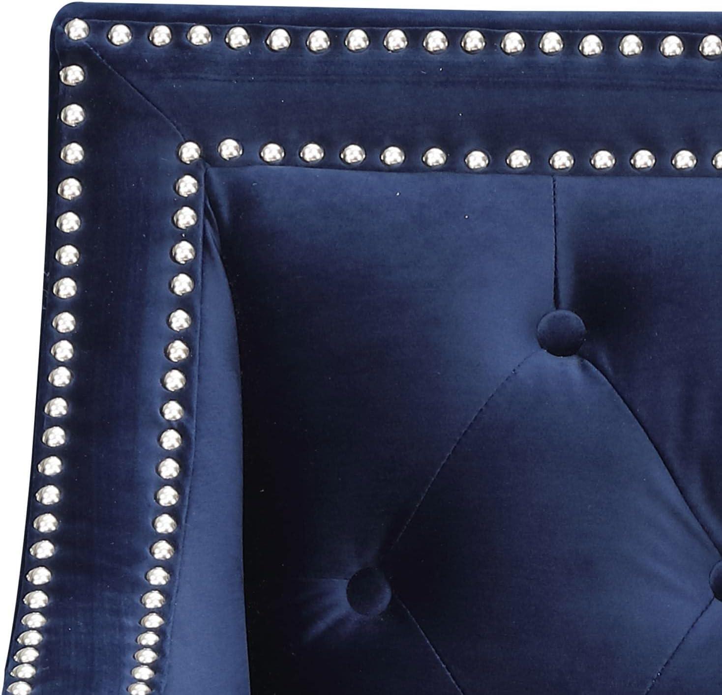Picket House Furnishings Teagan Accent Arm Chair in Navy Fabric