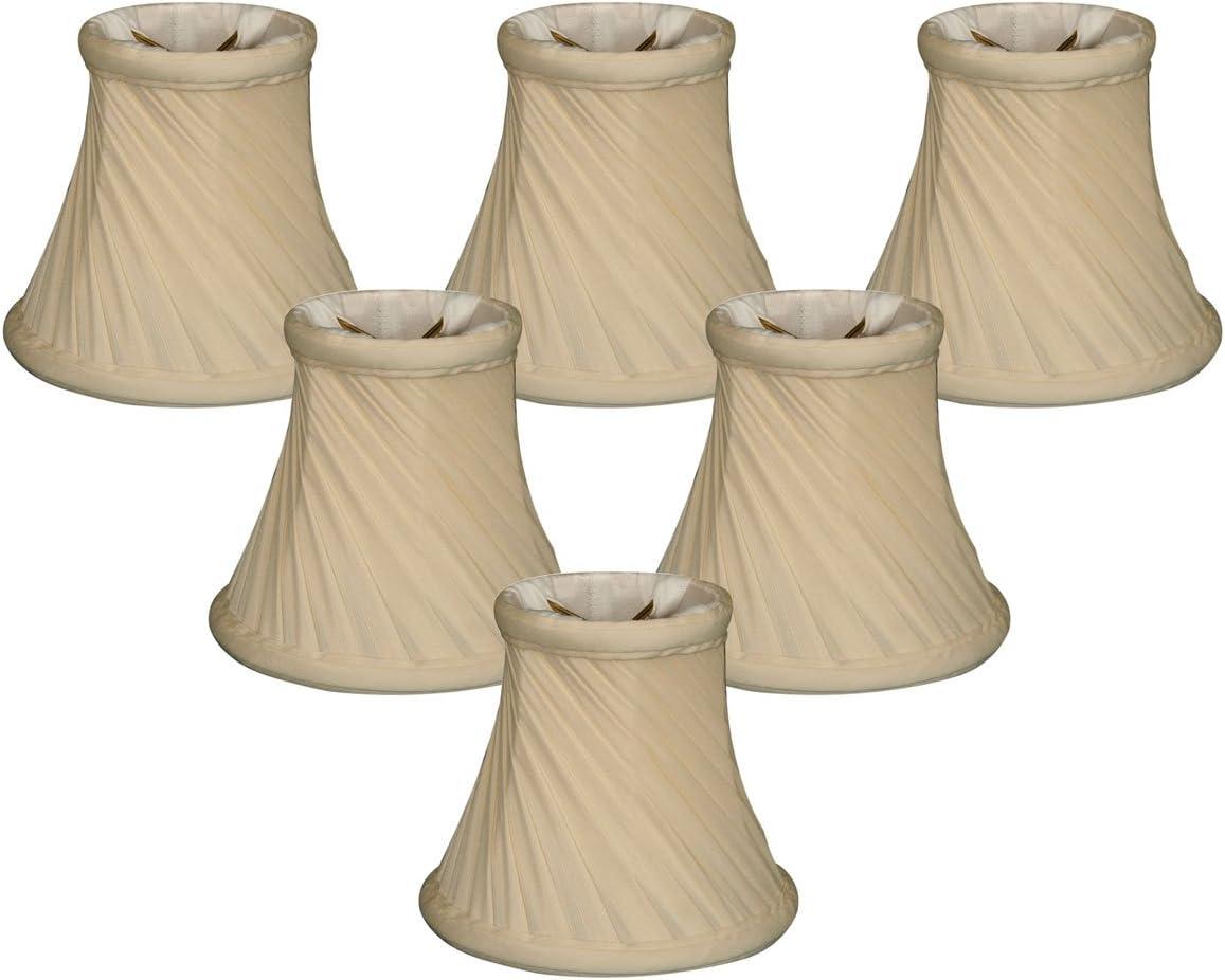 Royal Designs, Inc. Hardback Empire Chandelier Basic Shade CS-988-5LNBG-6, Linen Beige, 3 x 5 x 4.5, Pack of 6