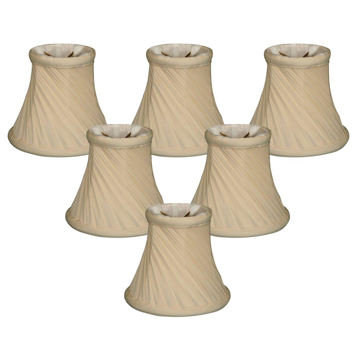 Royal Designs, Inc. Hardback Empire Chandelier Basic Shade CS-988-5LNBG-6, Linen Beige, 3 x 5 x 4.5, Pack of 6