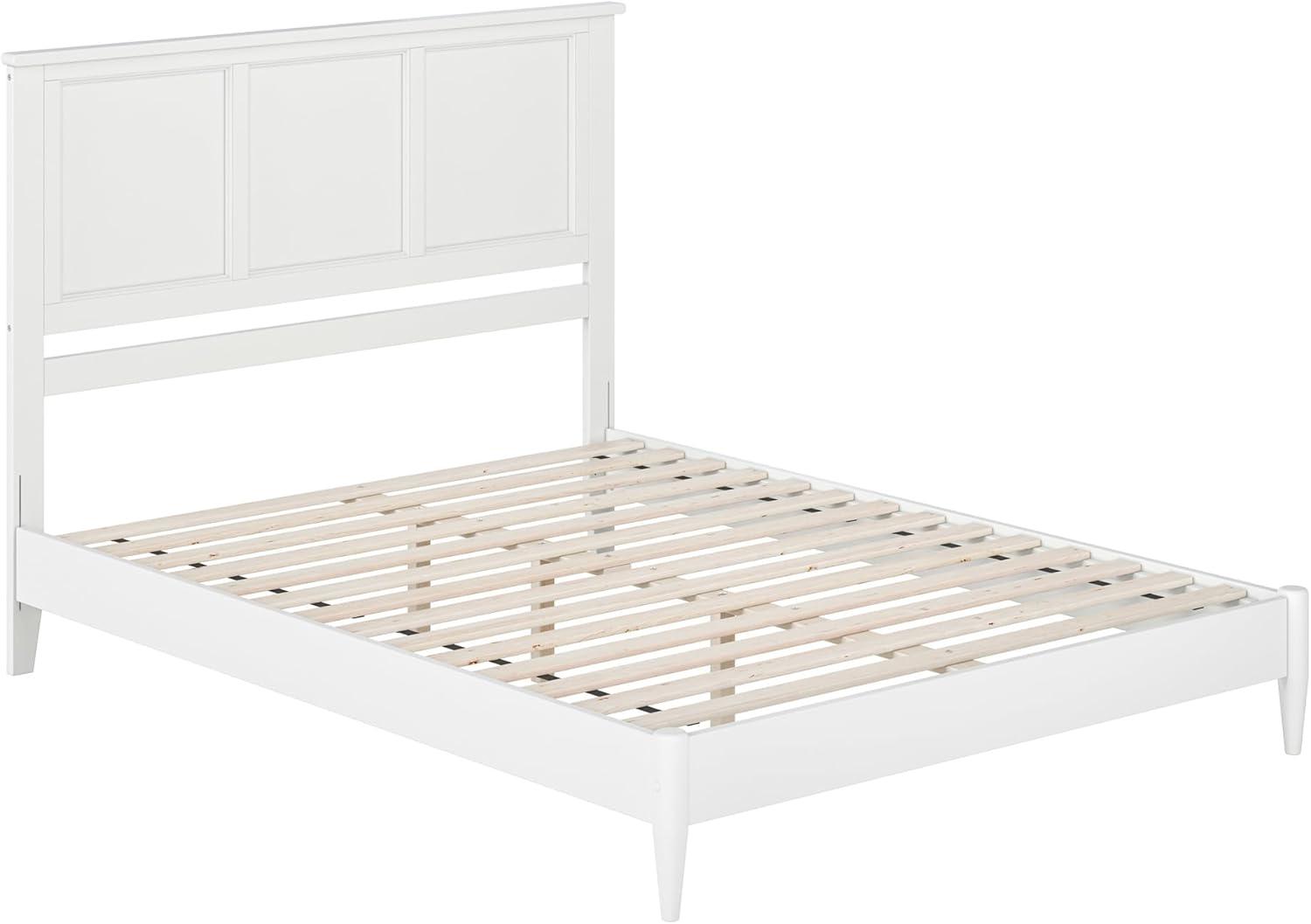 AFI Charlotte Queen Solid Wood Low Profile Platform Bed, White