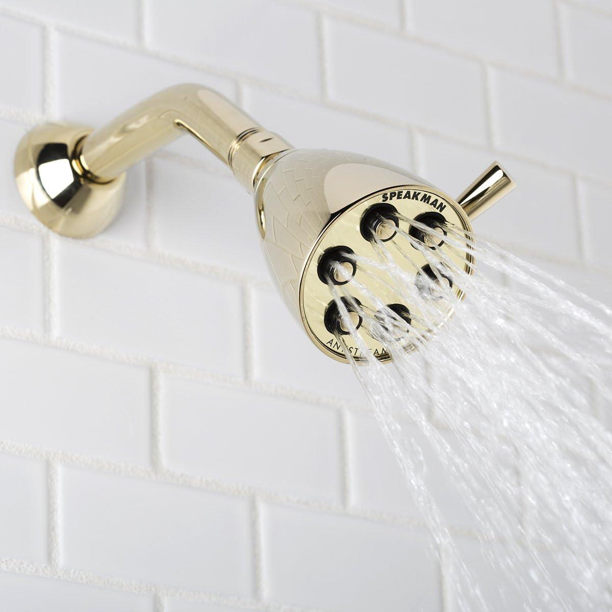 Speakman Icon 2.0 GPM Multi-Function Signature Brass Shower Head, Polished Brass