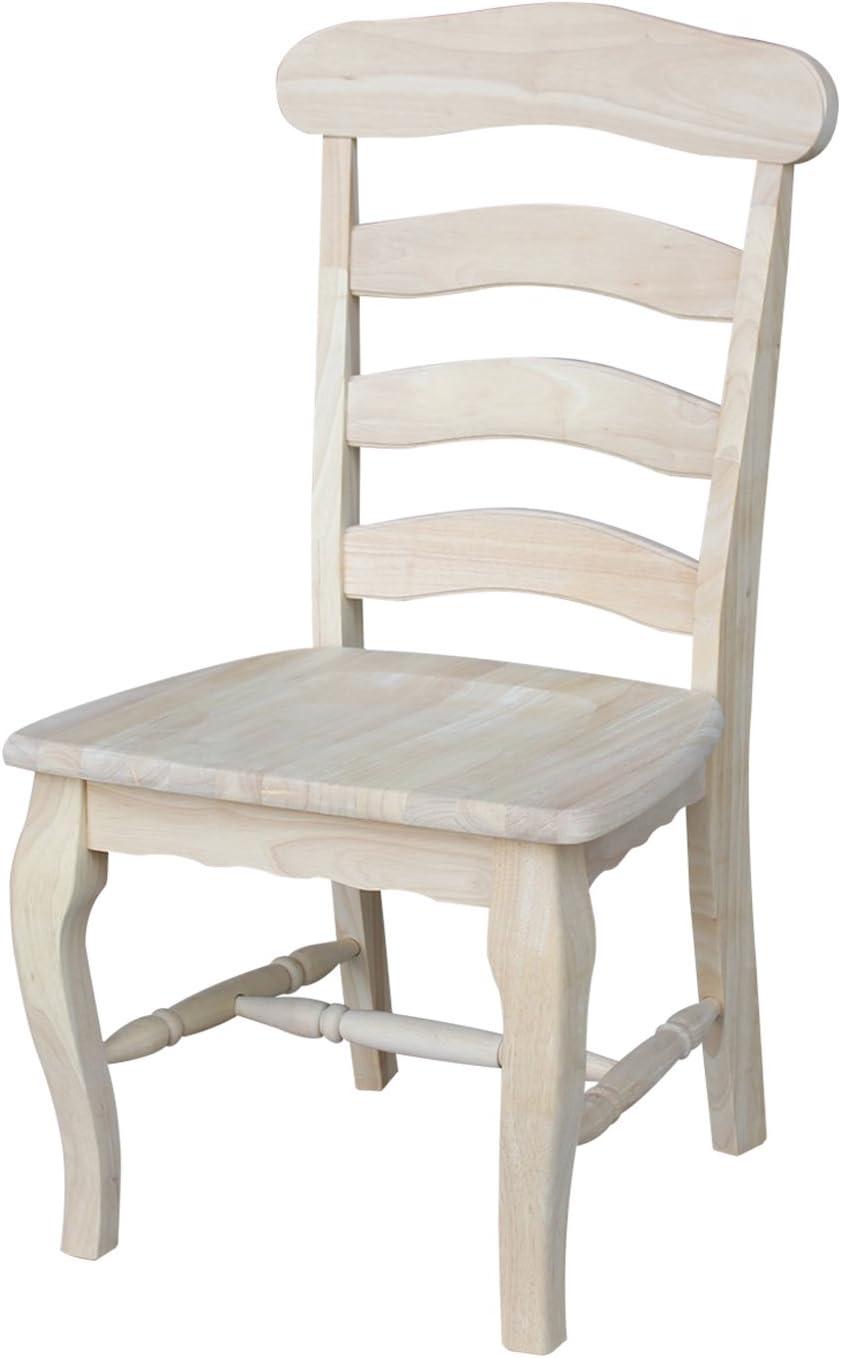 White Wood Ladderback Slat Side Chair Set