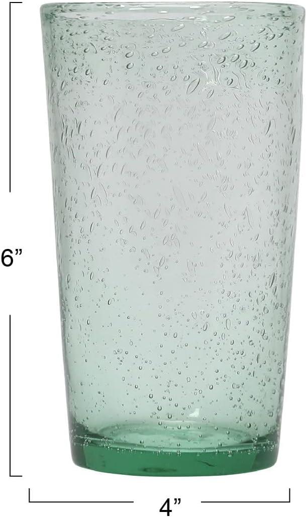 Clear Bubble Glass Drinking Tumblers Set of 3