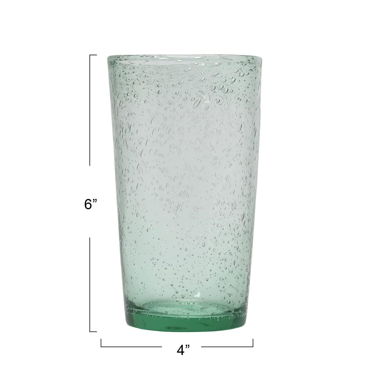 Clear Bubble Glass Drinking Tumblers Set of 3