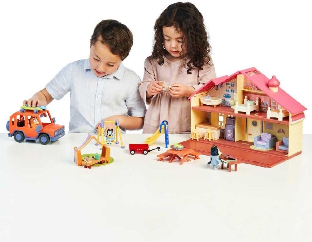 Bluey Family Figure 4-Pack, with Mum Dad Bingo Bluey, Ages 3+, Toddler Toys