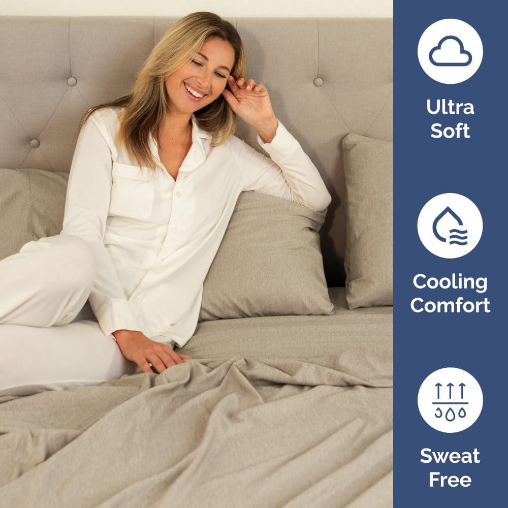CGK Linens 6 Piece Extra Deep Pocket Ultra Soft & Cooling Sheet Set