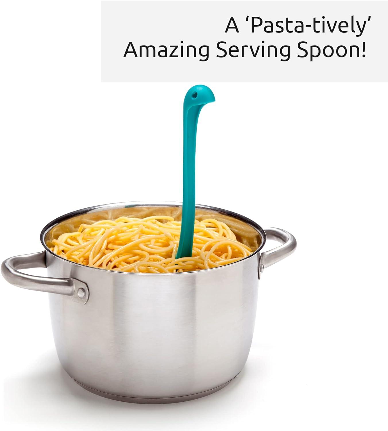 Papa Nessie Teal BPA-Free Plastic Pasta Spoon