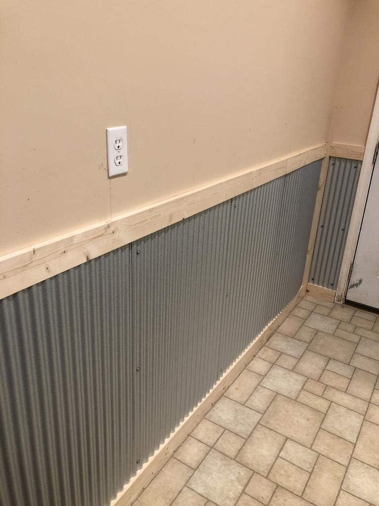 Corrugated Metal Wainscoting Wall Panel 5-Pack - Antique (Grey) - 36" Height