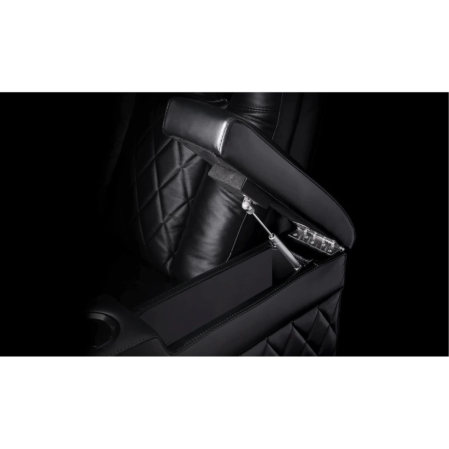 Valencia Tuscany XL Big & Tall Theater Seating – 400lb Capacity, Extra 26" Wide Power Recliner with Italian Leather, Power Headrest & Lumbar Support (Row of 2, Midnight Black)