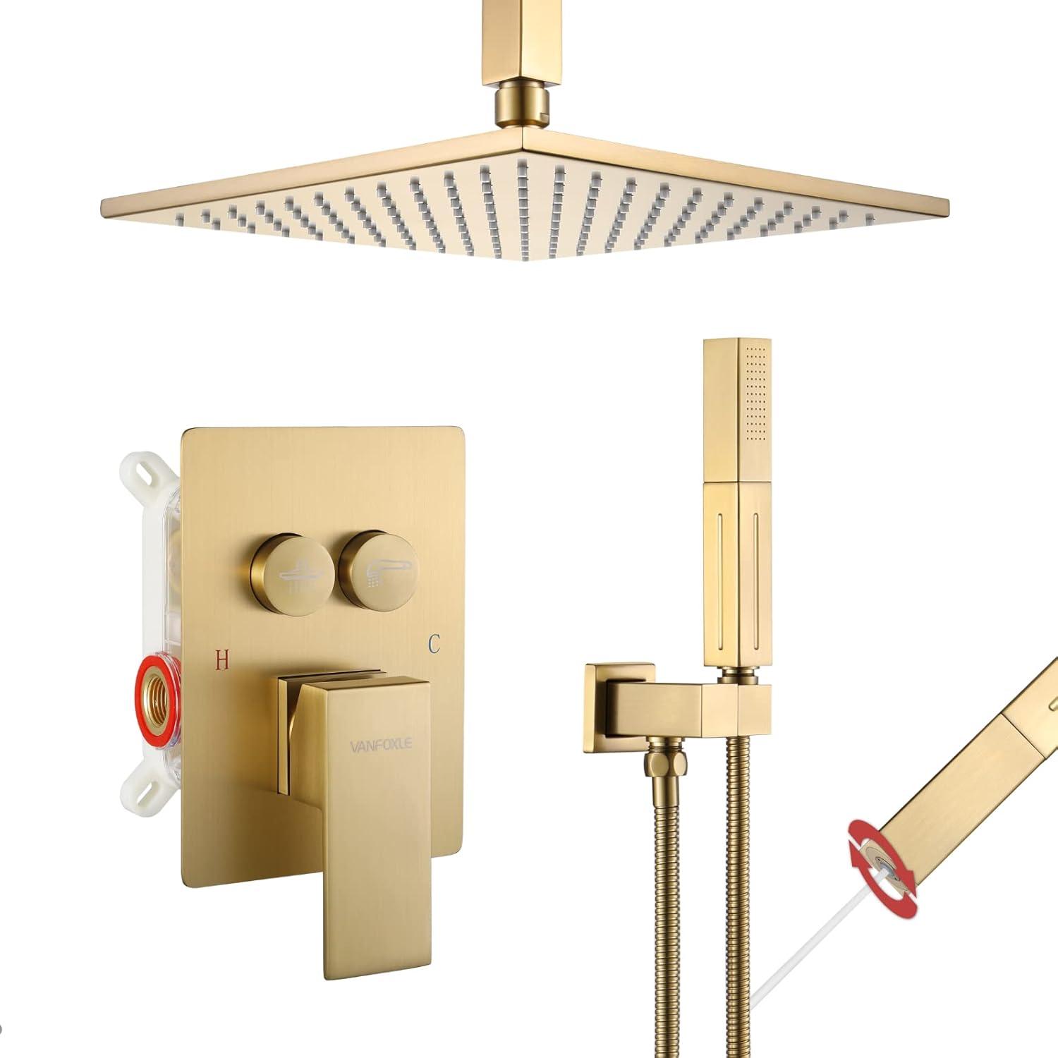 VANFOXLE Dual Function All-In-One Kit with Rough in-Valve 10 inches A2 MB