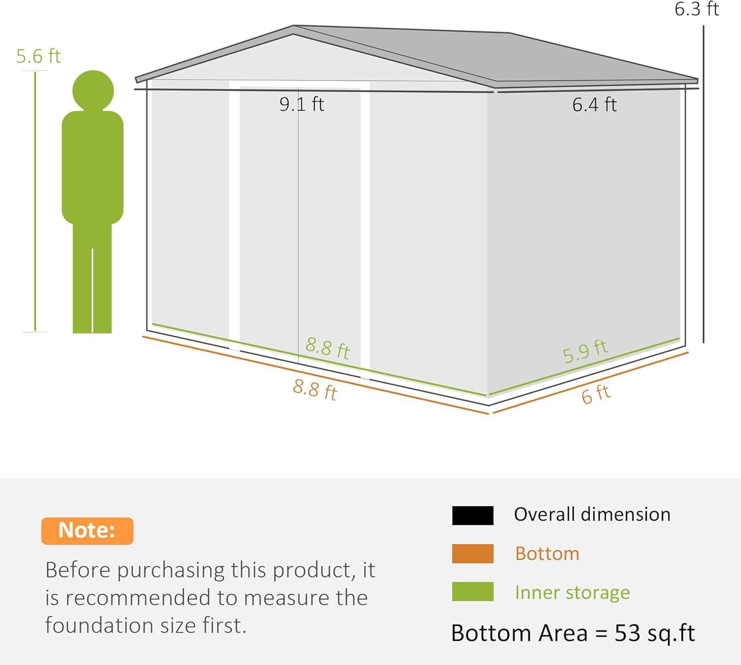 Outsunny Metal Storage Shed