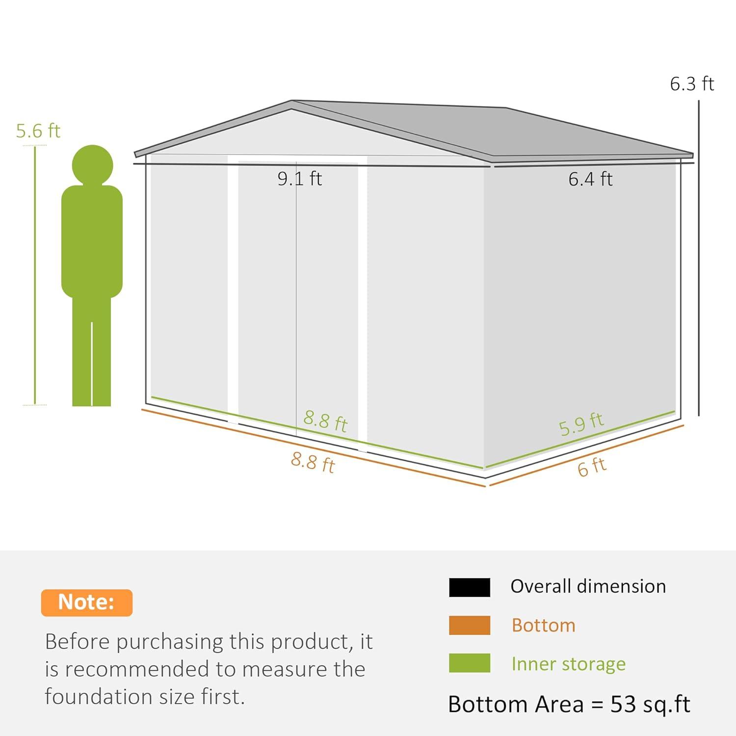 Outsunny Metal Storage Shed