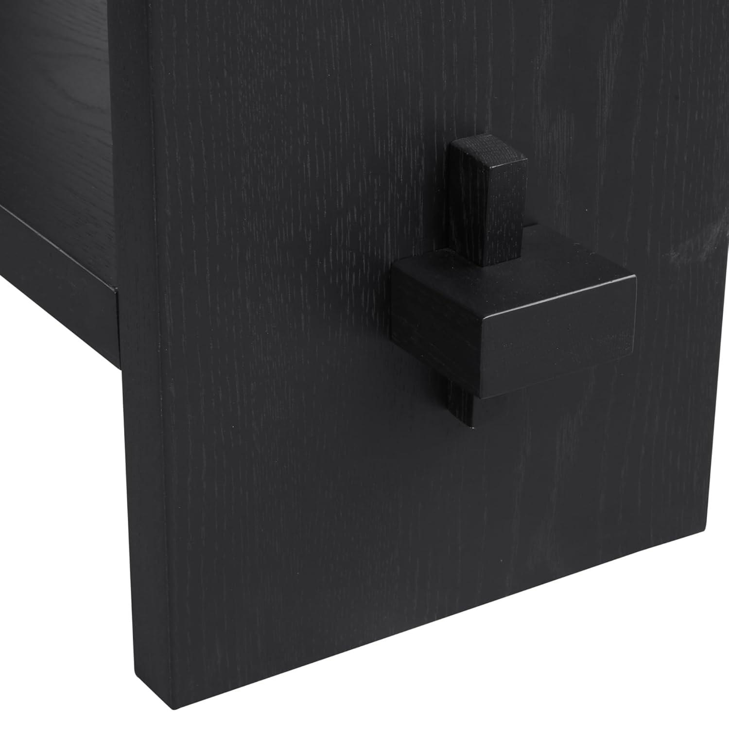 Nathan James Console Sofa Table Reclaimed Black Oak: 40" Narrow Entryway, Rustic Veneer Surface