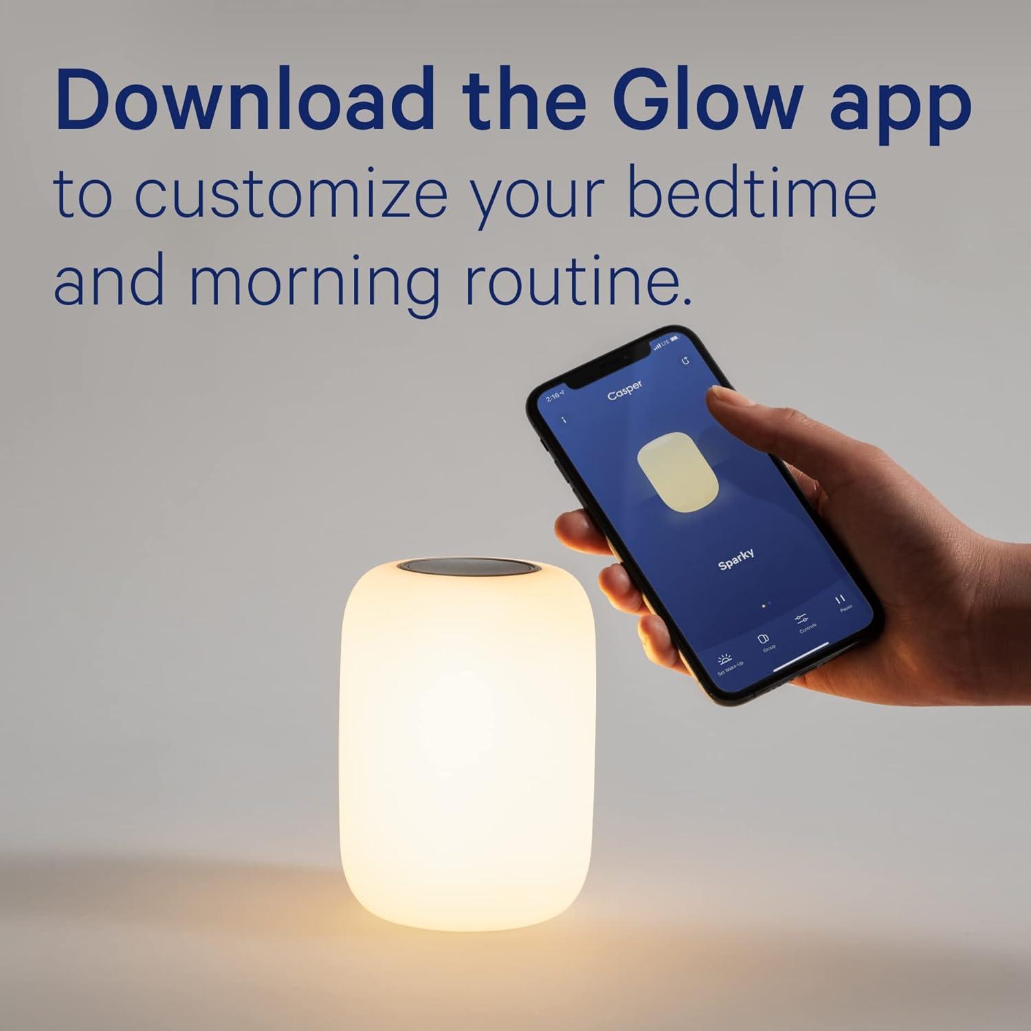 The Casper Glow Light Double Pack: Night Light, Touch Sensor, Smartphone App, Rechargeable, UPC 192472020942