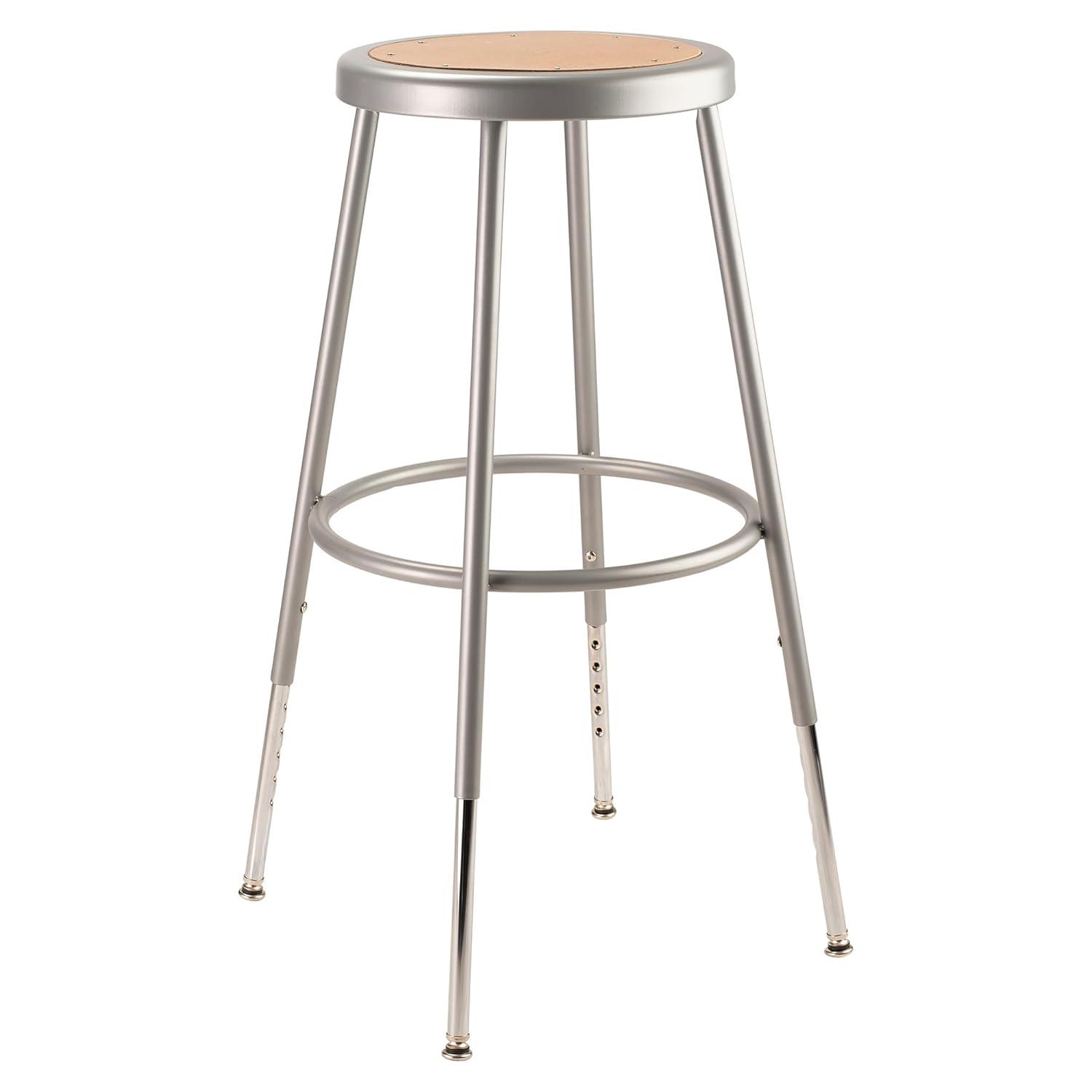 National Public Seating 6200 Series Height Adjustable Heavy Duty Steel Stool with Footring