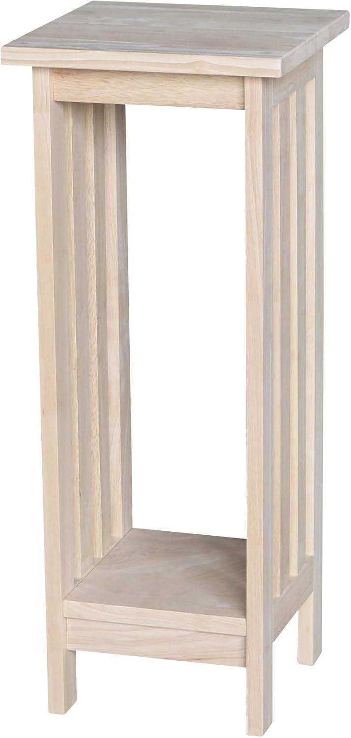 Mission Plant Stand Unfinished 30" - International Concepts: Hardwood Square Freestanding Indoor Holder