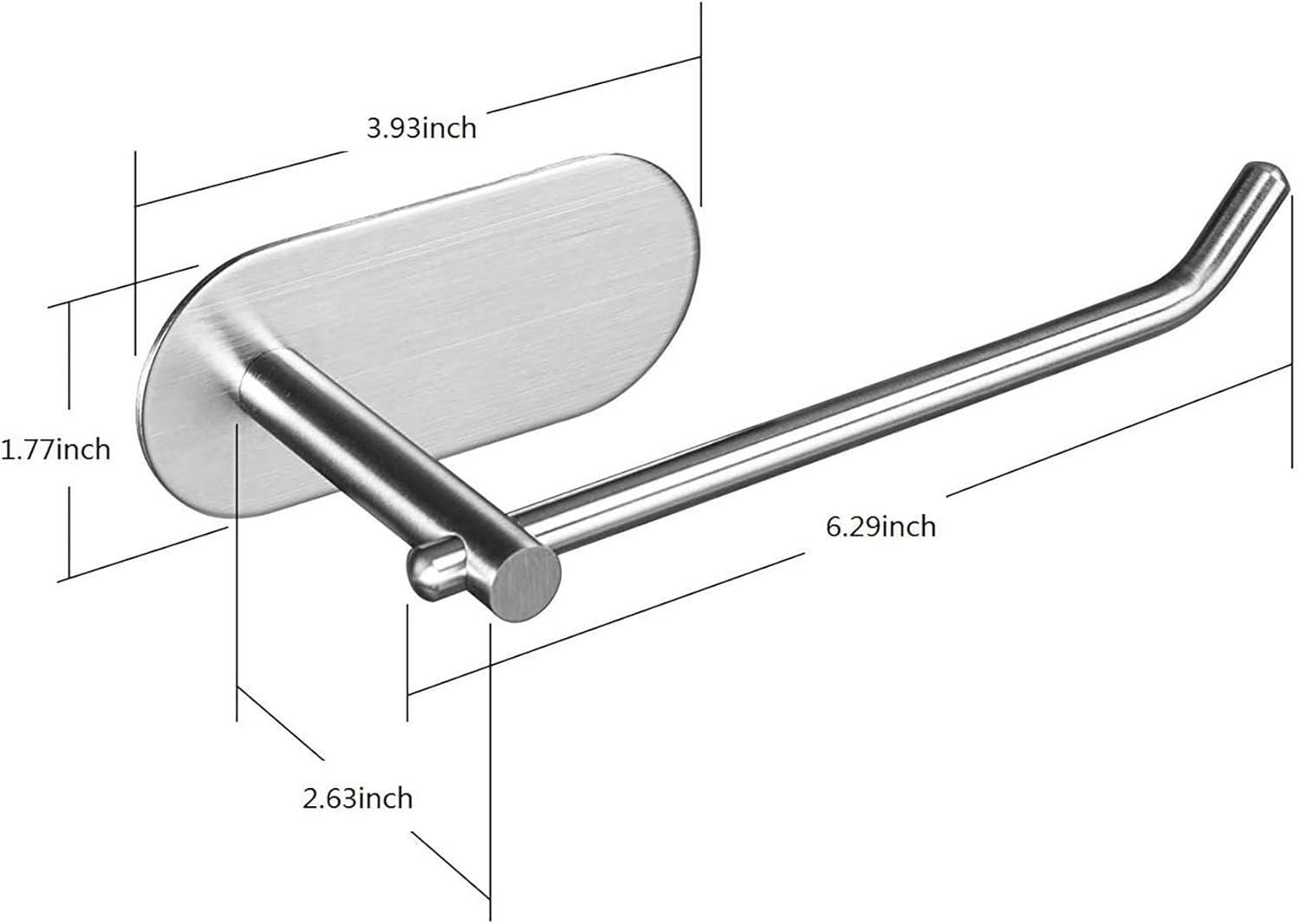 Brushed Stainless Steel Adhesive Toilet Paper Holder