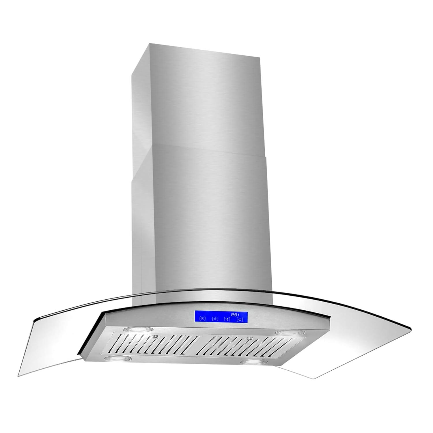 Cosmo COS-668ICS900 36 Inch Island Range Hood w/ Touch Controls, Stainless Steel