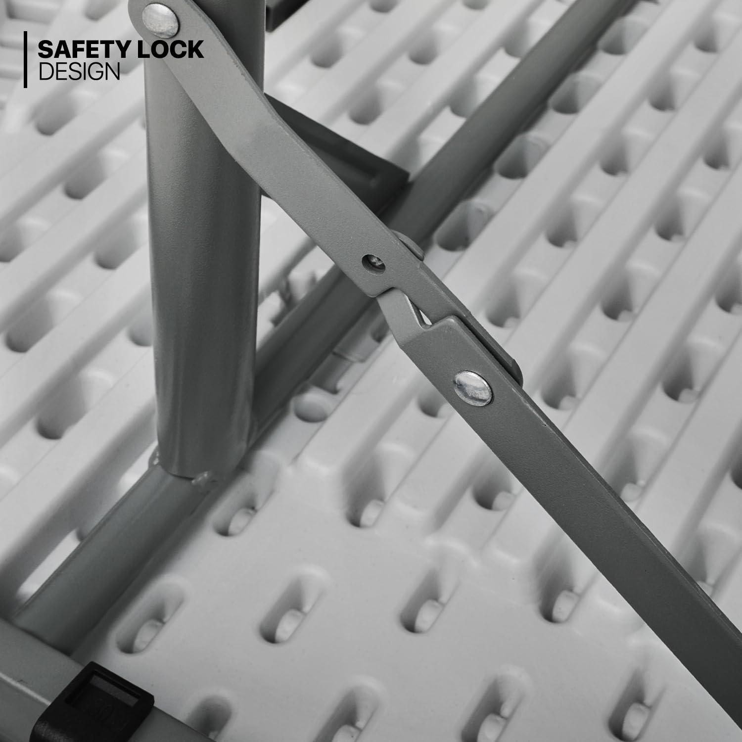 Plastic Round Folding Table, Portable Foldable Party Banquet Table for Camping Dining Outdoor Picnic