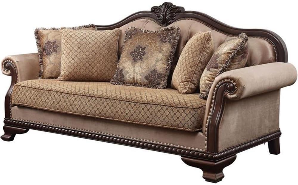 89" Chateau De Ville Sofa with Nailhead Trim & Wood Carving - Acme Furniture