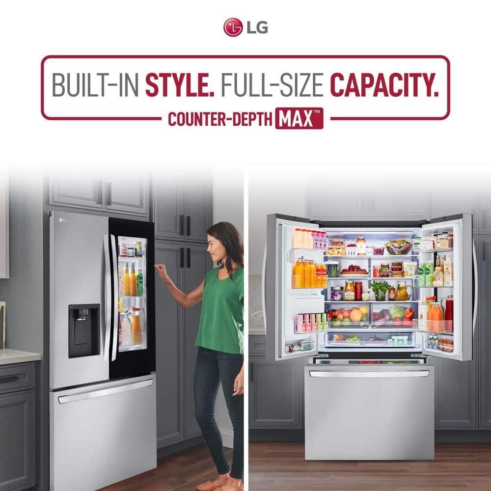 LG LG Smart Counter-Depth MAX, French Door Refrigerator, Print Proof Stainless Steel, 27 cu. ft. LRFLC2706S