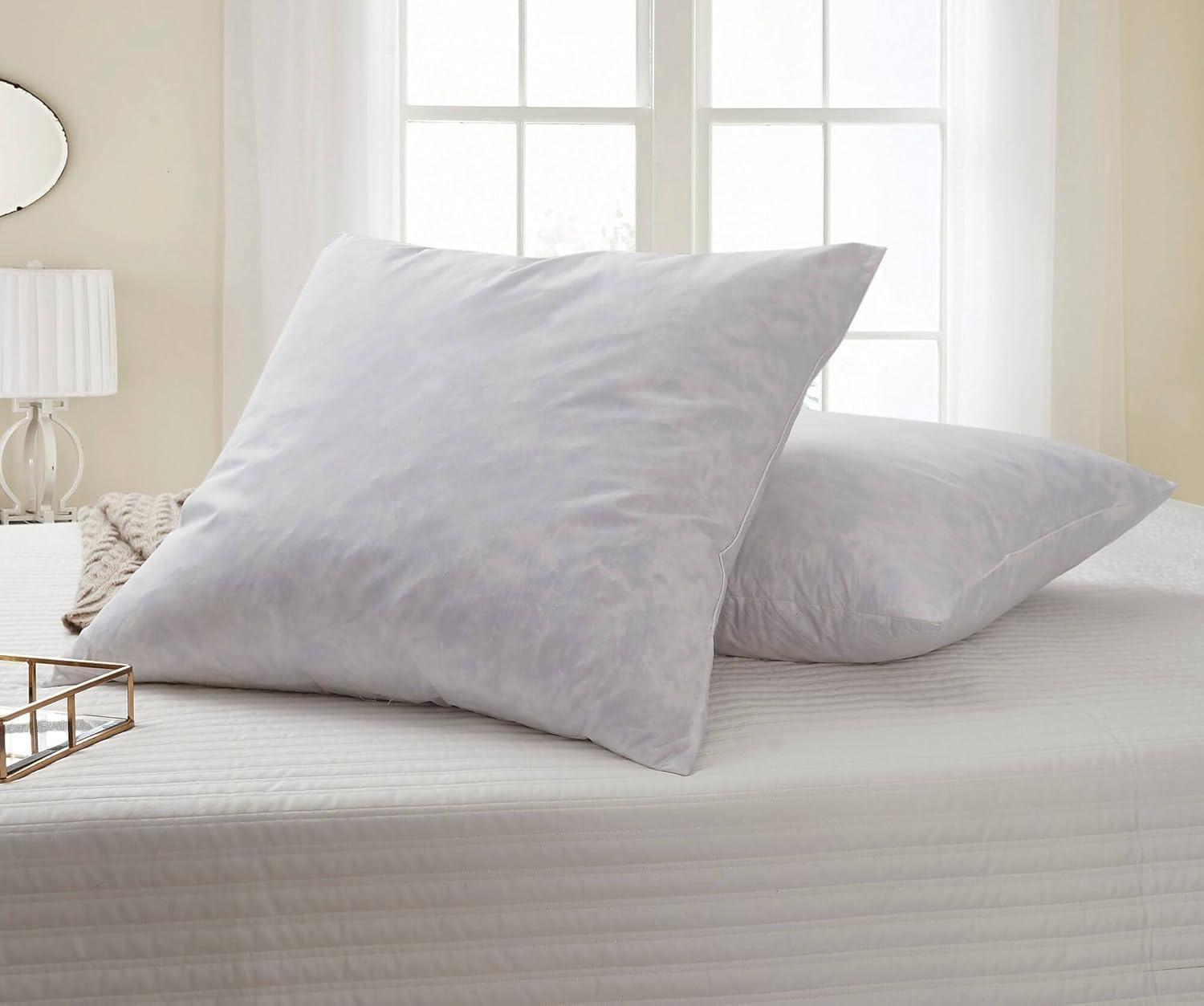 Serta Cotton Decorative Medium Firm Feather Pillow Insert - Set of 2