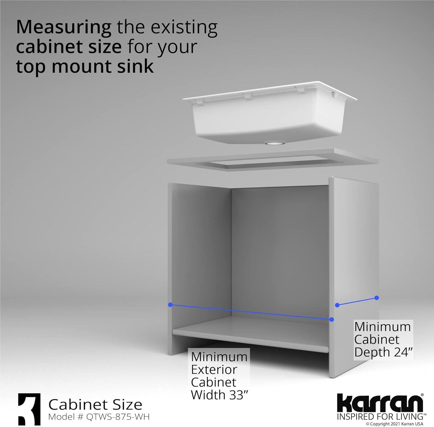 Karran Quartz 33'' X 22'' Single Bowl Drop-in Workstation Kitchen Sink