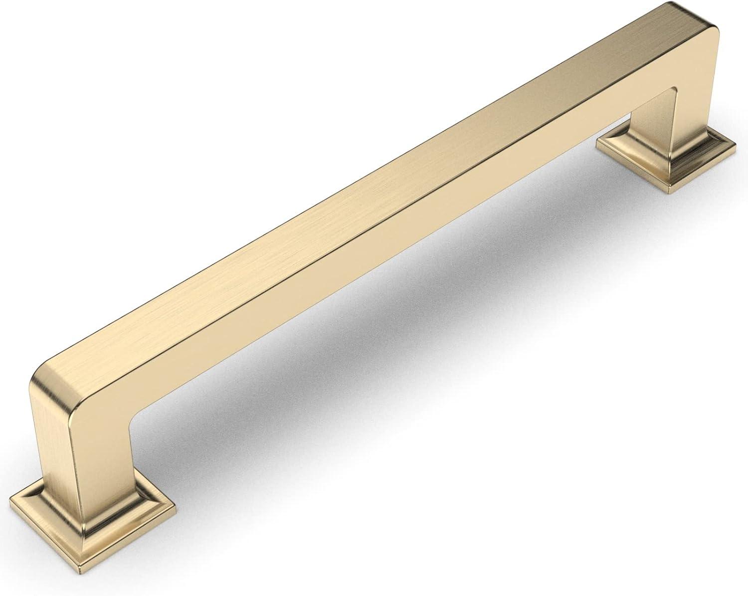 Brushed Brass 8" Transitional Cabinet Bar Pulls with Mounting Hardware