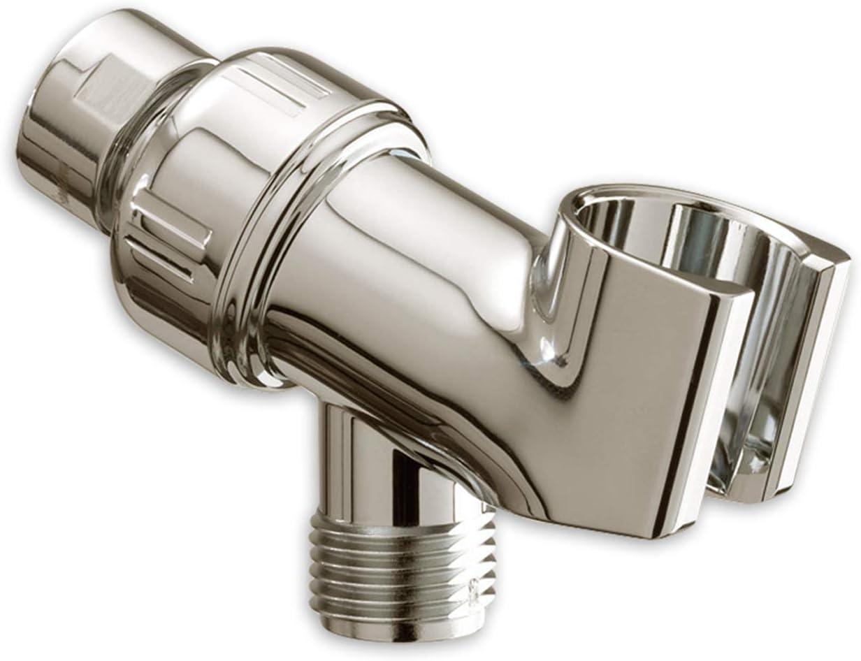 Polished Nickel Wall-Mounted Shower Arm with Ball Joint