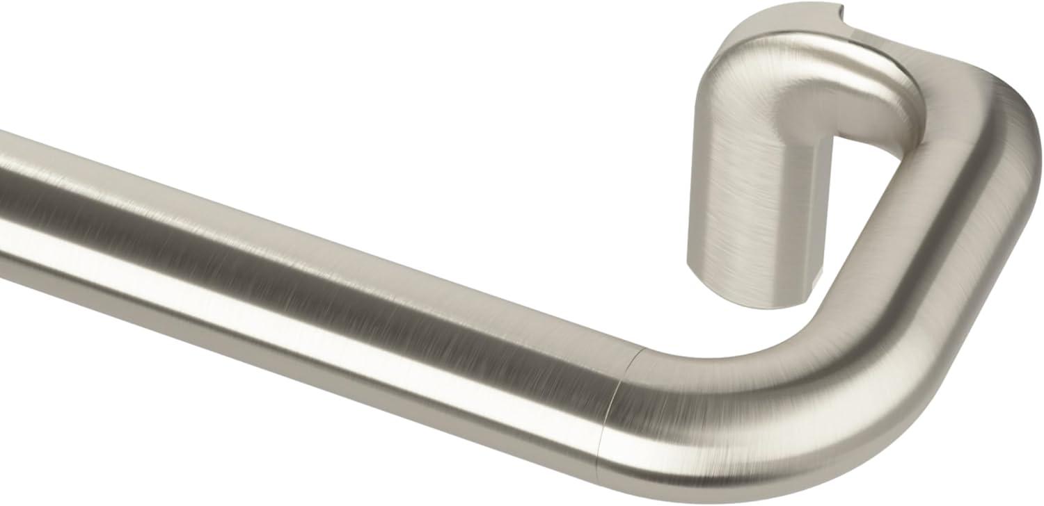 Nickel Room Darkening Wrap Around Curtain Rod, 30-84 Inches