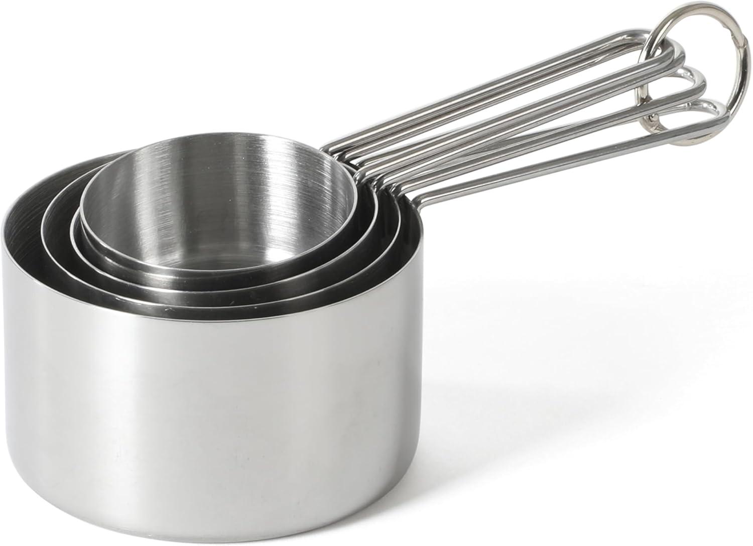 Durable Stainless Steel Measuring Cups Set with Etched Measurements