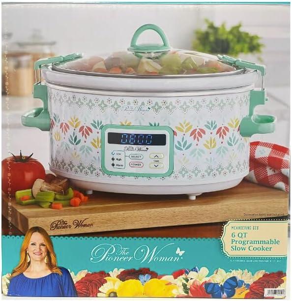 The Pioneer Woman Meandering Geo 6-Quart Digital Slow Cooker