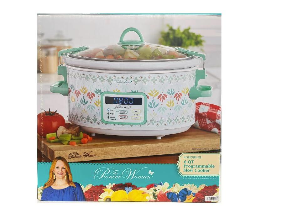 The Pioneer Woman Meandering Geo 6-Quart Digital Slow Cooker