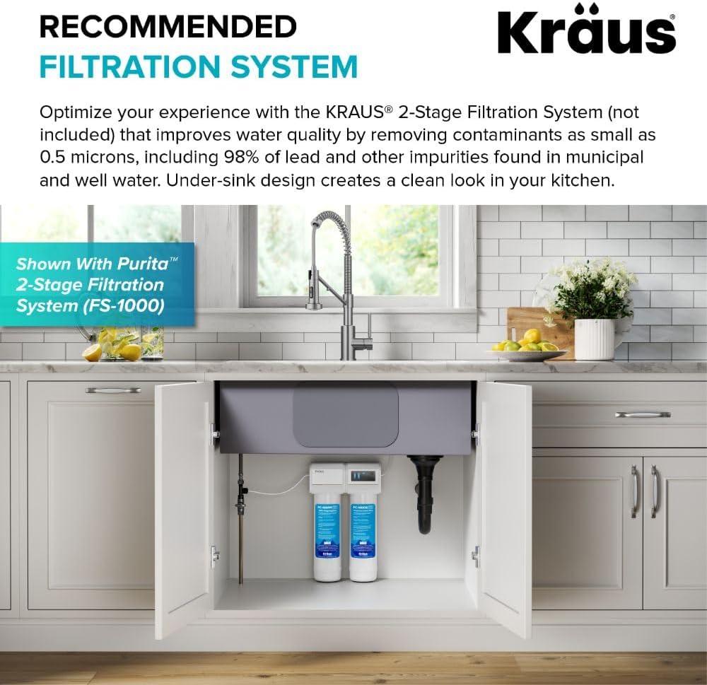 KRAUS Bolden 2-in-1 Commercial Style Pull-Down Single Handle Water Filter Kitchen Faucet for Reverse Osmosis or Water Filtration System