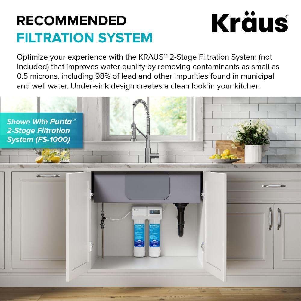 KRAUS Bolden 2-in-1 Commercial Style Pull-Down Single Handle Water Filter Kitchen Faucet for Reverse Osmosis or Water Filtration System