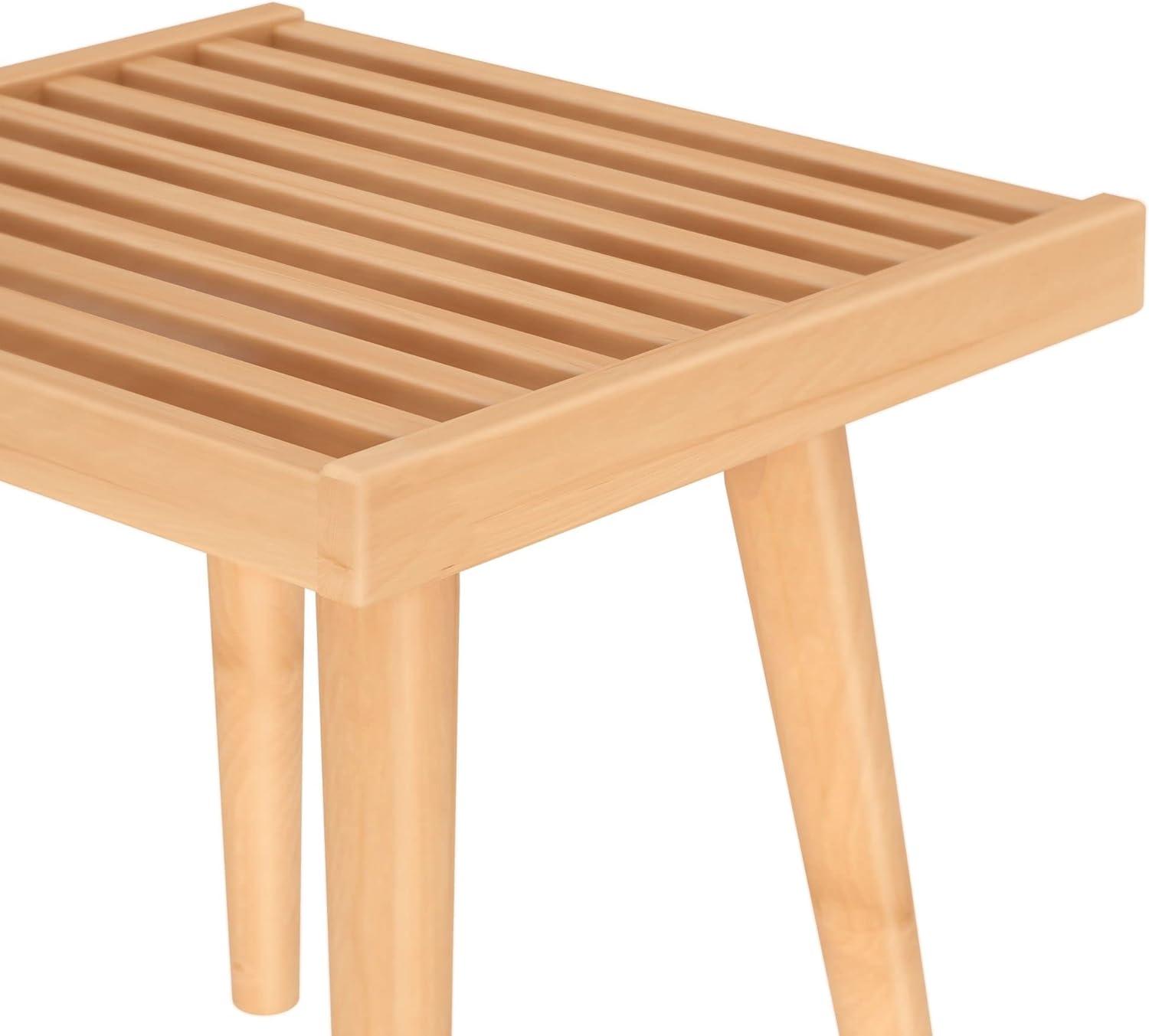 Plank+Beam Entryway Bench, Solid Wood End of Bed Bench for Bedroom, Hallway, Porch, 19”