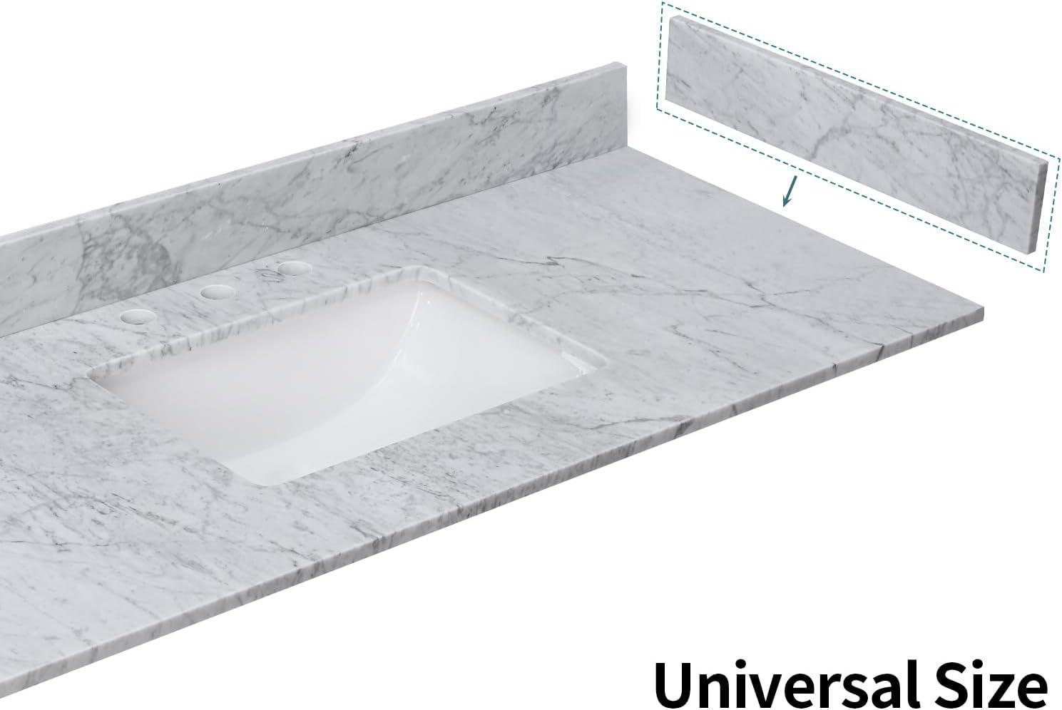 21 Inch Carrara White Marble Bathroom Vanity Side Splash