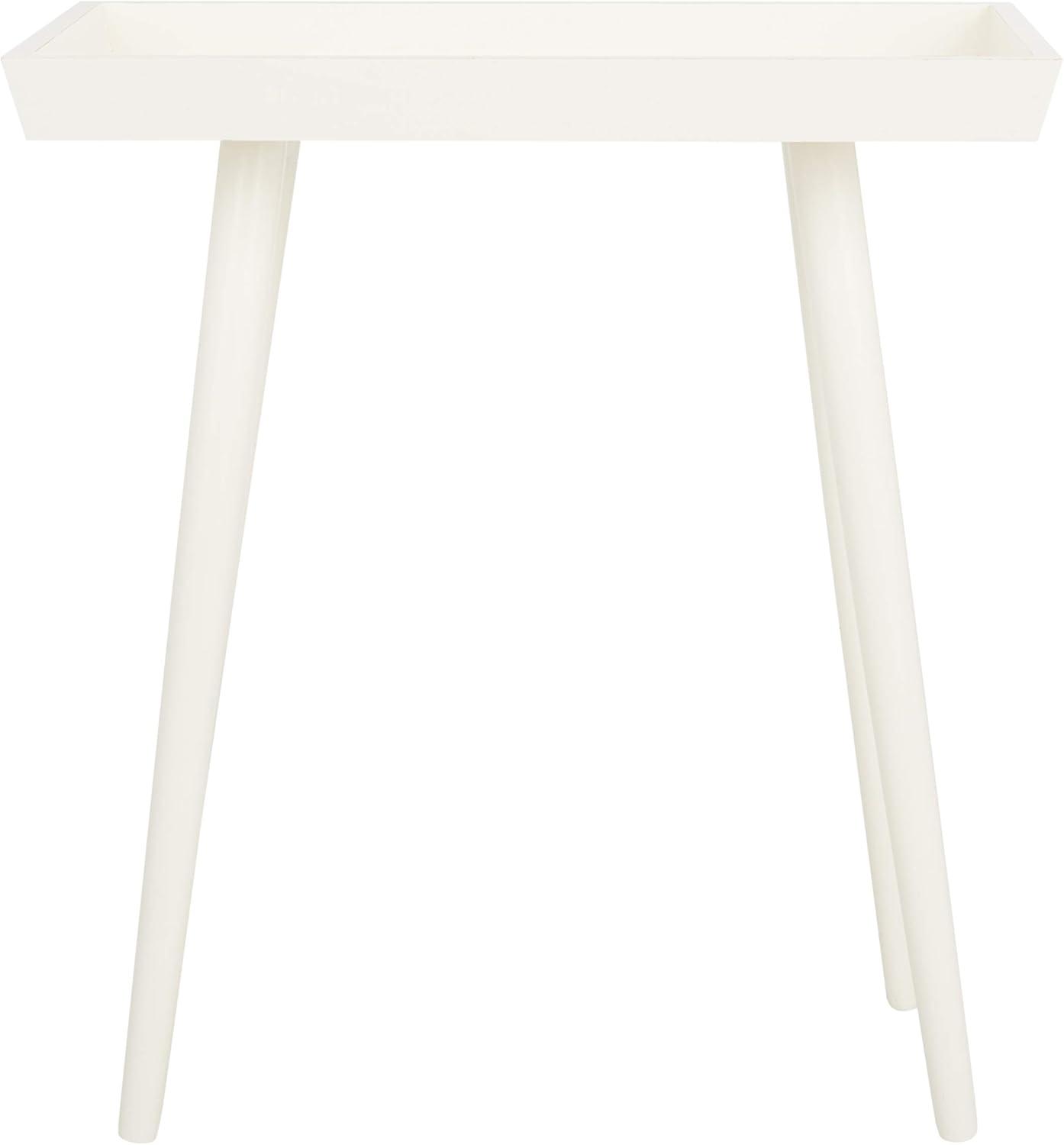 Vintage Finnish Inspired Distressed White Pine Tray Accent Table