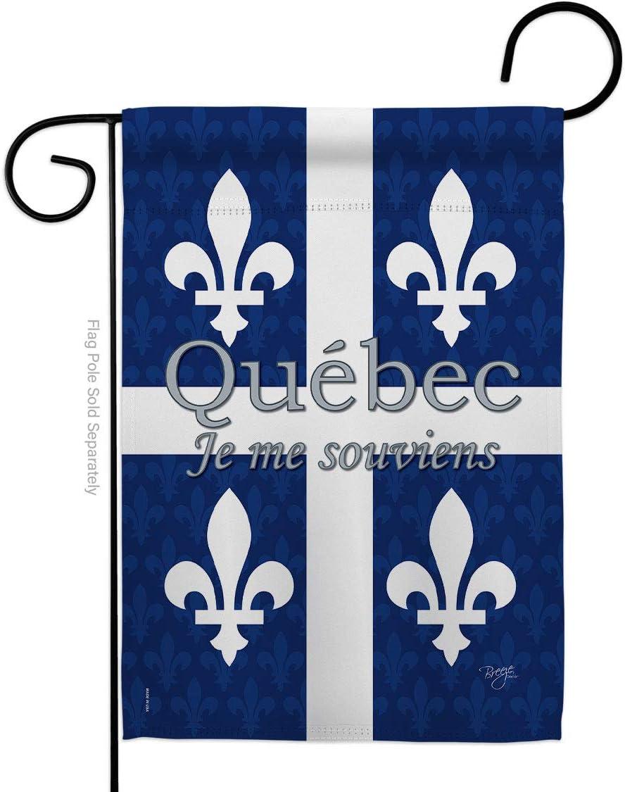 Quebec Garden Flag Canada Provinces 13 X18.5 Double-Sided Yard Banner