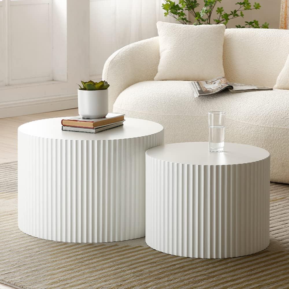 Hokku Designs Blayne 23.62" Round Nesting Coffee Table (2-Pieces)