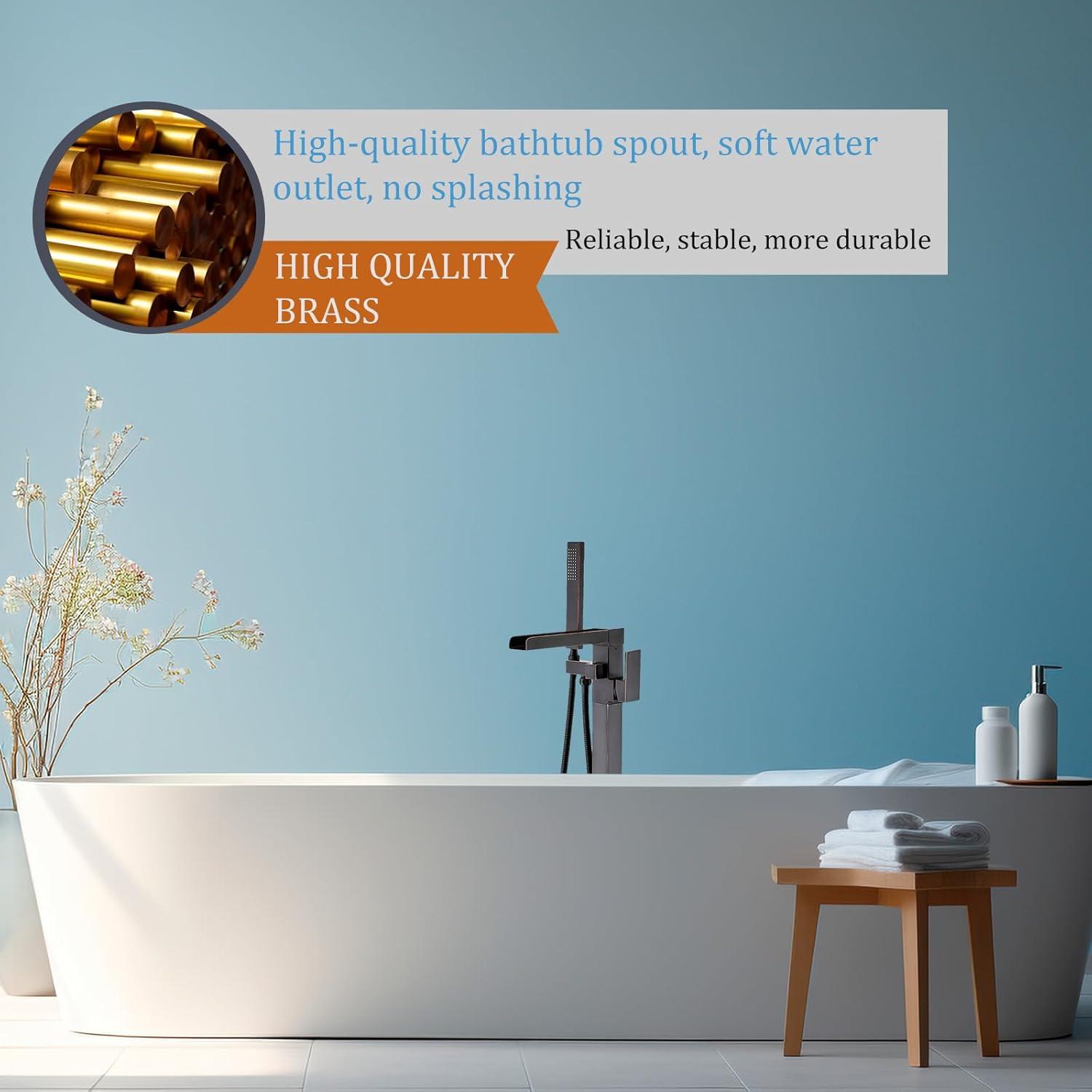 Bathroom Freestanding Tub Filler with Diverter