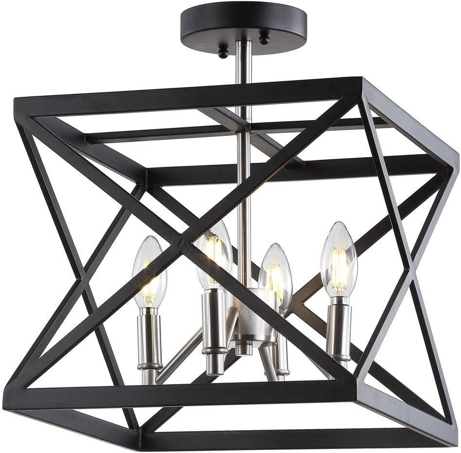 Matias Flush Mount - Black/Nickel - Safavieh.