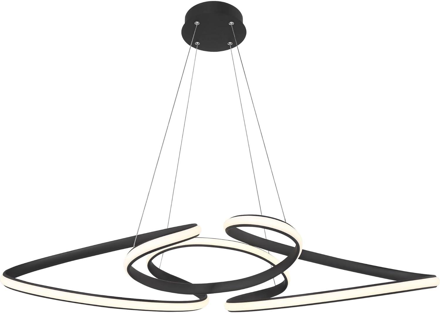 Possini Euro Design Helix Sand Black Multi-Ring Ceiling Pendant Light 39 1/2" Wide Ultra Modern Minimalist Spiral Dimmable LED Strip Steel Dining Room