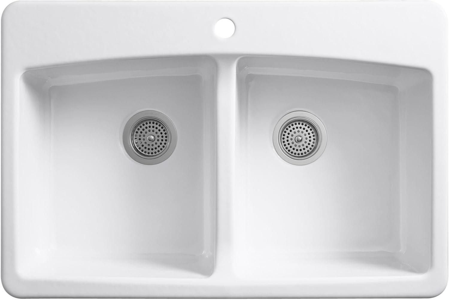 33" L x 22" W x 9-5/8" Top-Mount Double-Equal Kitchen Sink