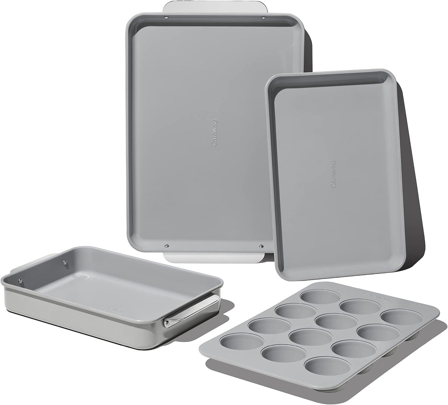 Caraway 5-Piece Non-Stick Silver Steel Bakeware Set