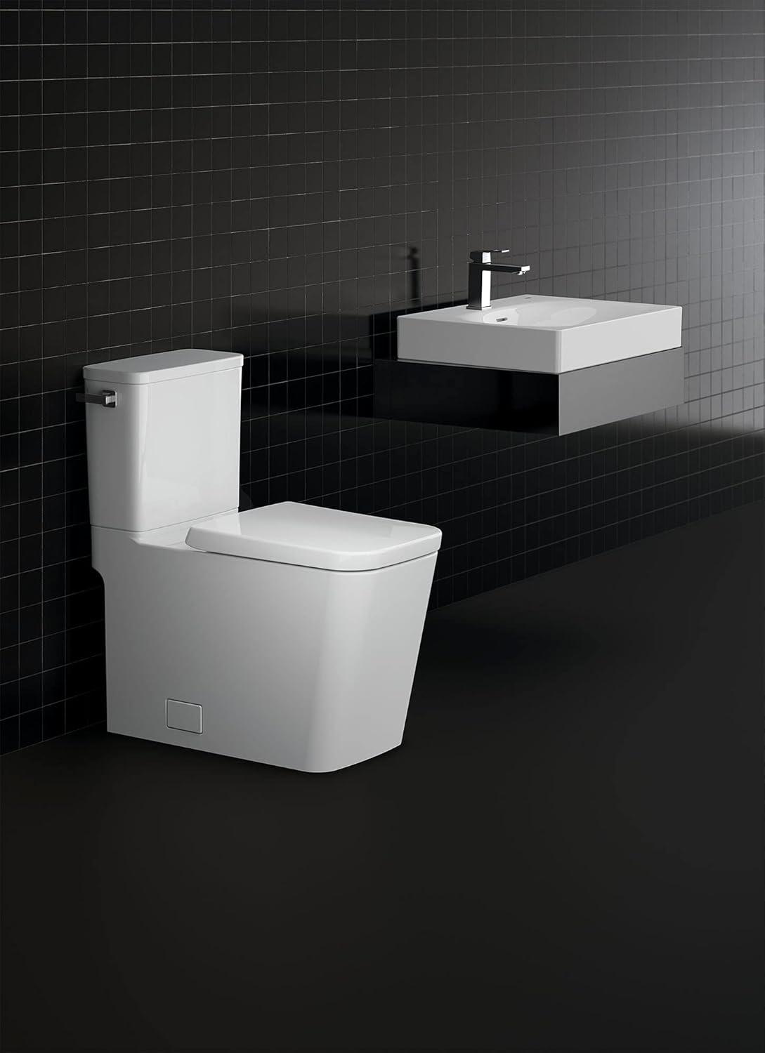 Eurocube® Alpine White Rectangular Wall Mount Bathroom Sink with Overflow